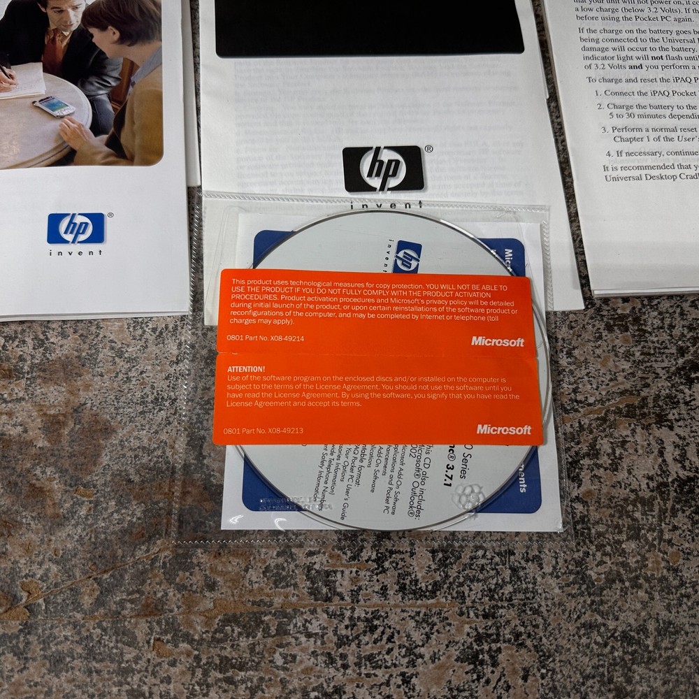 HP IPAQ h5100 H5500 Series Getting Started Pocket PC 2003 Premium CD