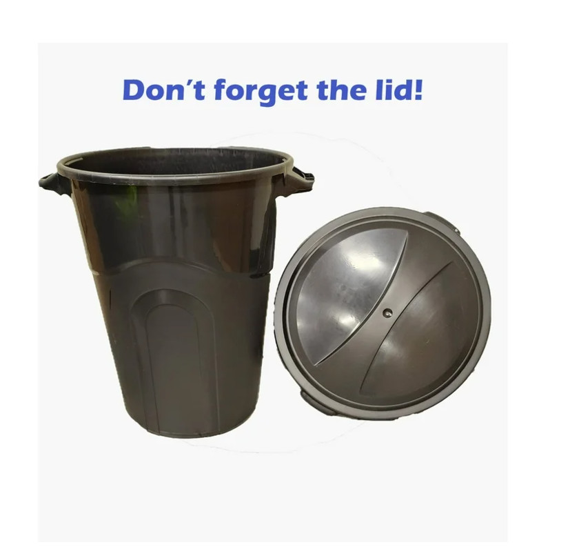 Hyper Tough 32 Gallon Heavy Duty Plastic Garbage Can, Included Lid, Black