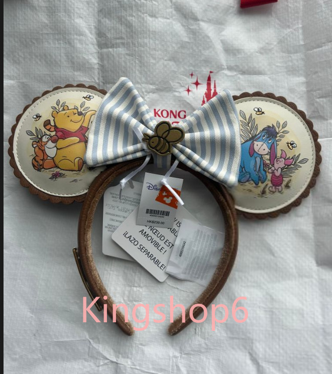 Authentic 2026 HongKong Disney Loungefly Winnie The Pooh Bee Ears Headband