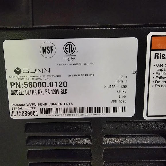 Bunn 58000.0120 Black Slushy Machine Base - 120V - Base Only