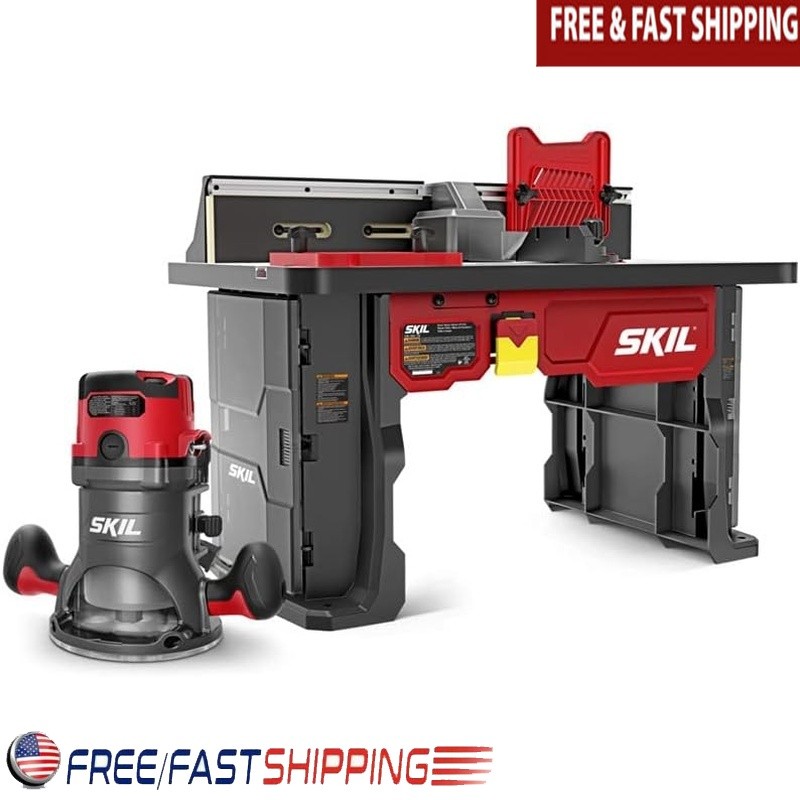 Router Table Combo W/ Fixed Base Router Above Table Adjustment Bit Storage