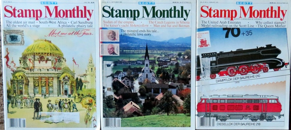 SCOTT STAMP MONTHLY Magazine - Five (5) Issues from 1990-1991