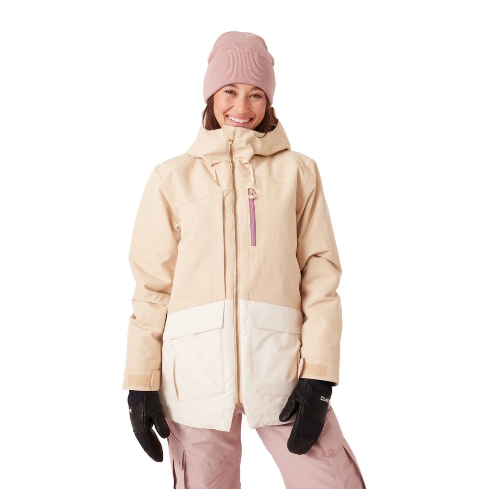 Roxy Incline Parka Block Women's Winter Jacket, Desert Combo, Large