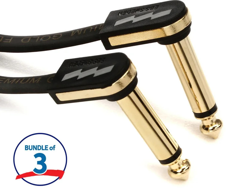 EBS PG-10 Premium Gold Flat Patch Cable (3 Pack) - 3.94 inches