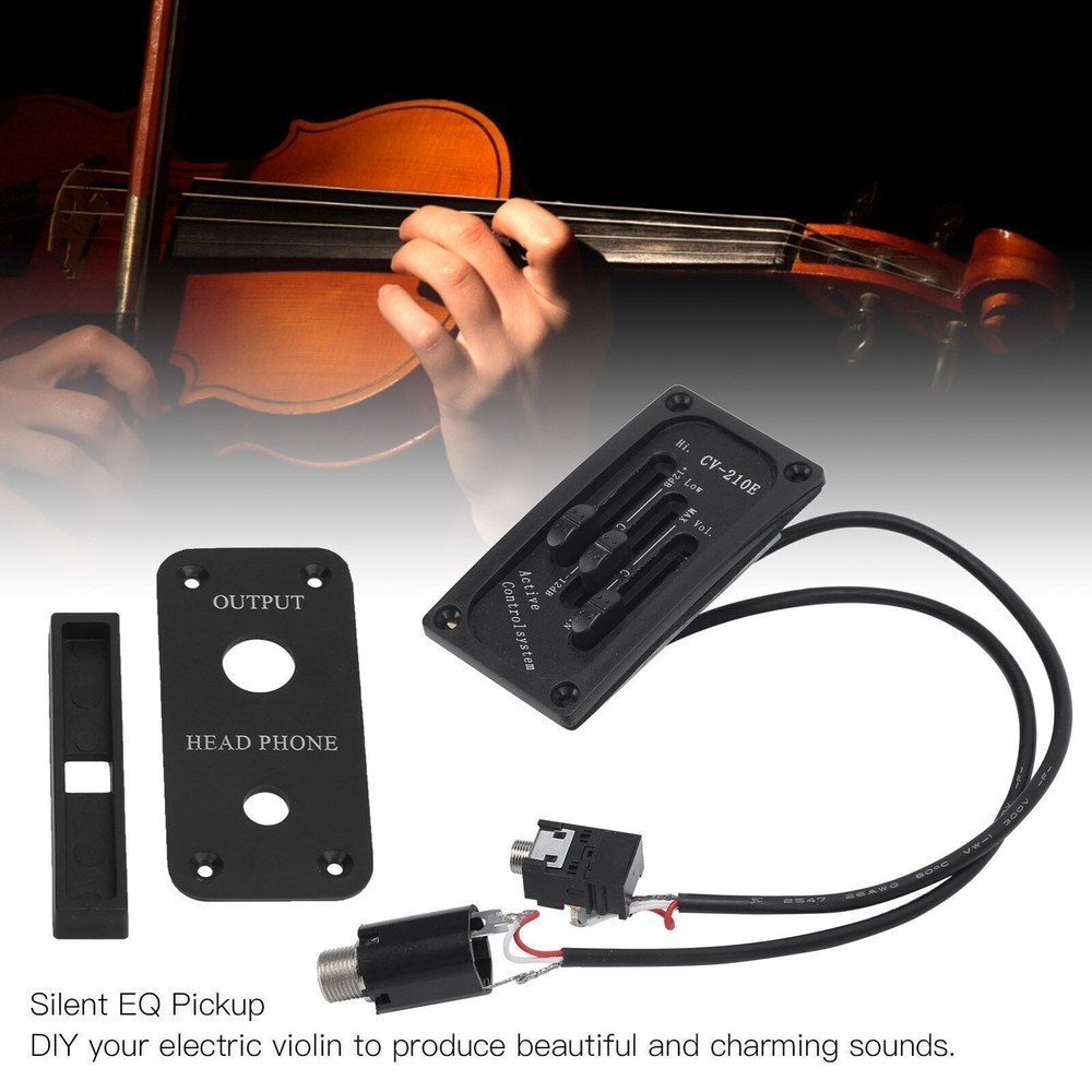 Violin Pickup Adjustable Silent EQ Equalizer Accessory Set Kit for Electric