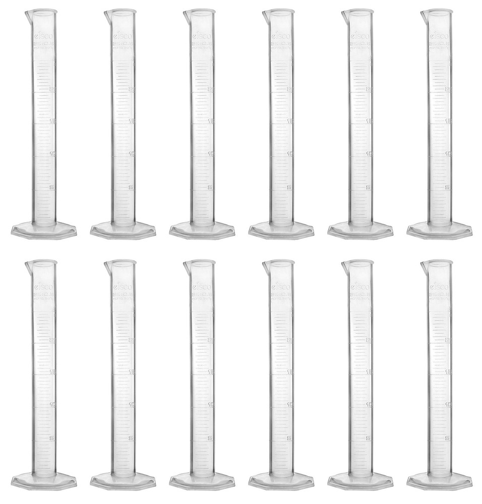 Graduated Cylinders, 25mL - Class B Tolerance - Octagonal Base - Polypropylen...