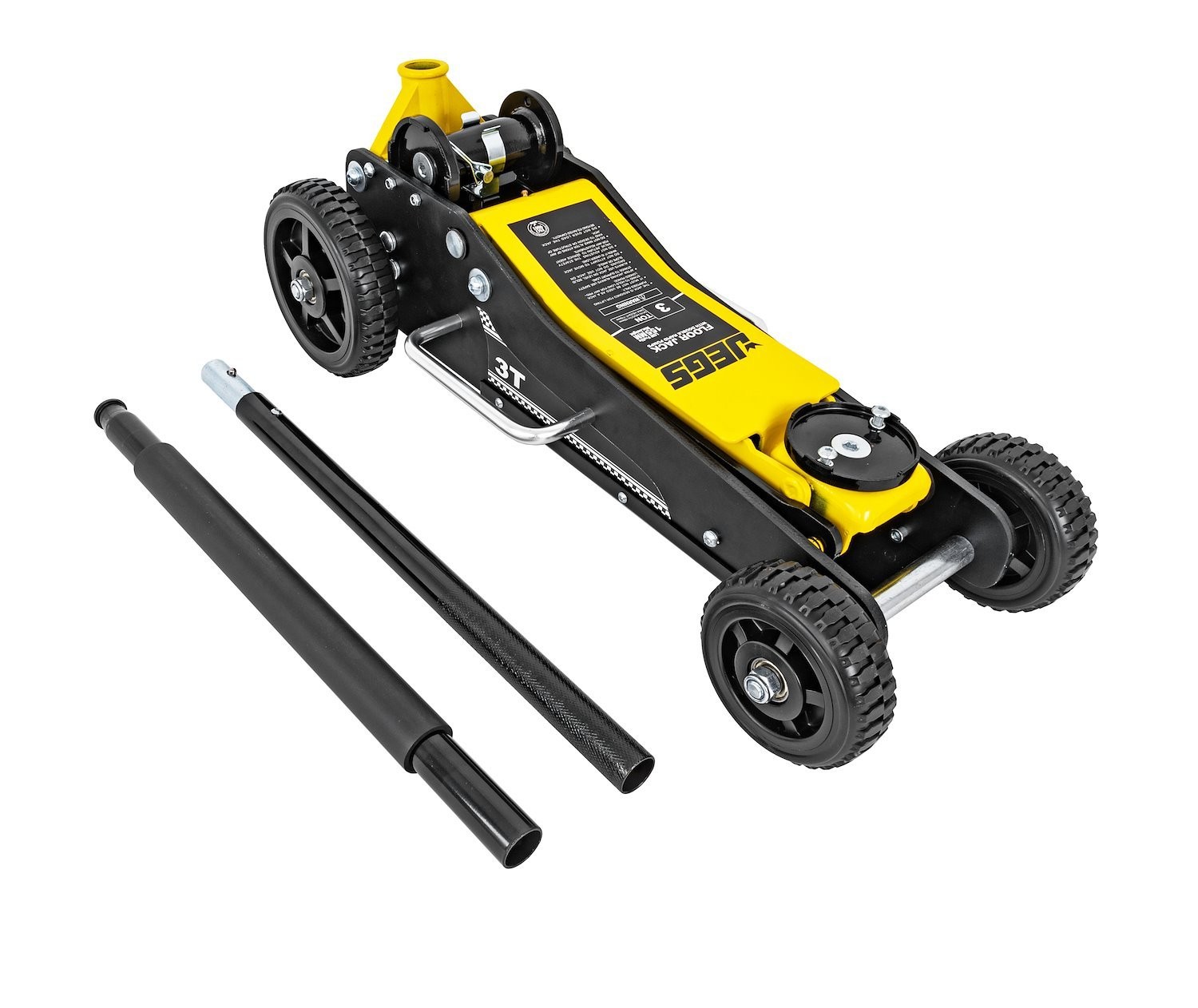 JEGS Heavy Duty 3-Ton Hydraulic Off-Road Floor Jack with Large Wheels and Built