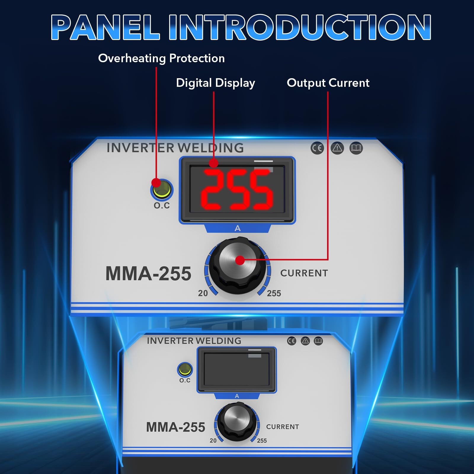 TRQWH 255A MMA ARC Welder, Portable 110V/220V Stick Welder with Digital Display