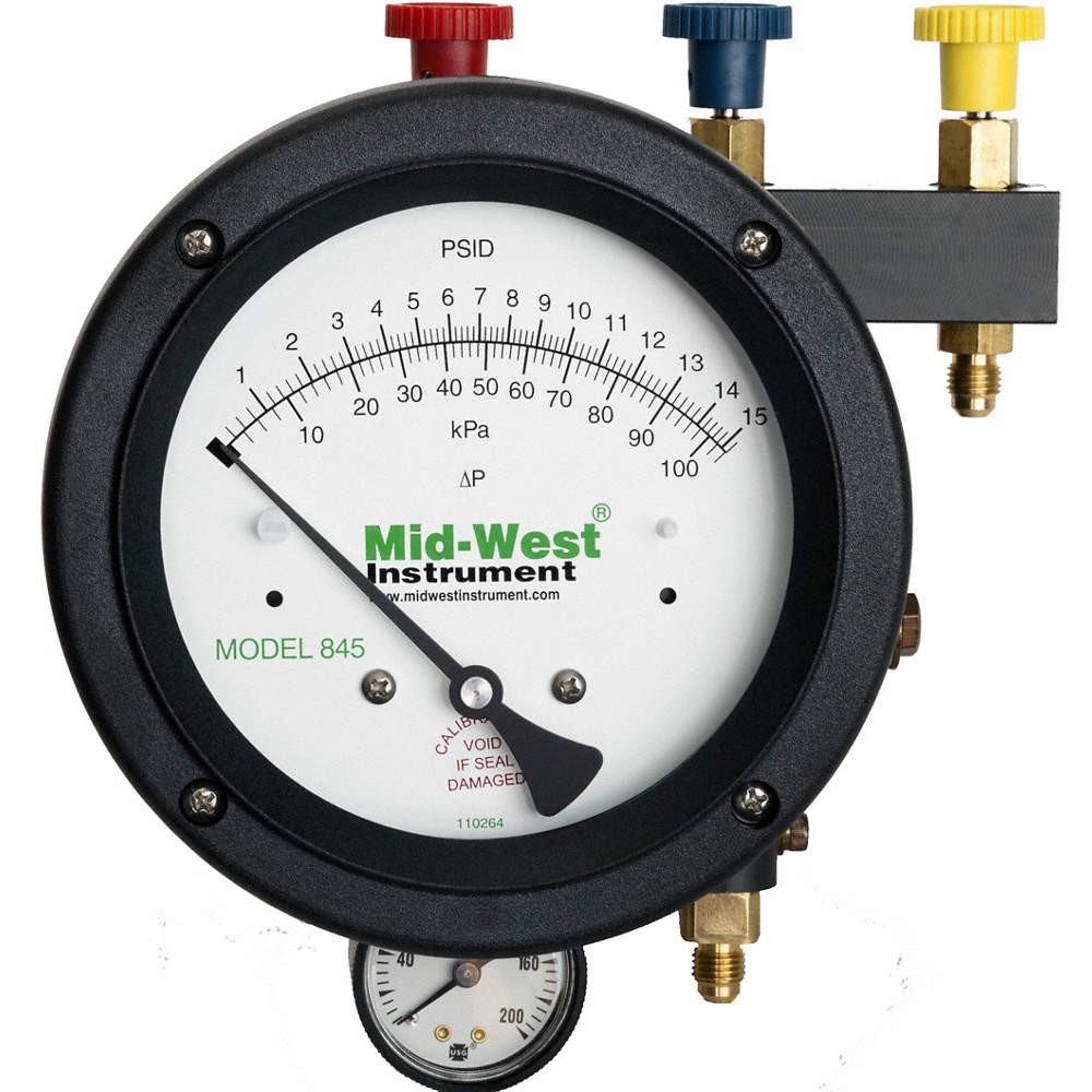 MIDWEST INSTRUMENT  Backflow Preventer Test Kit,Incl. Case 834CE4
