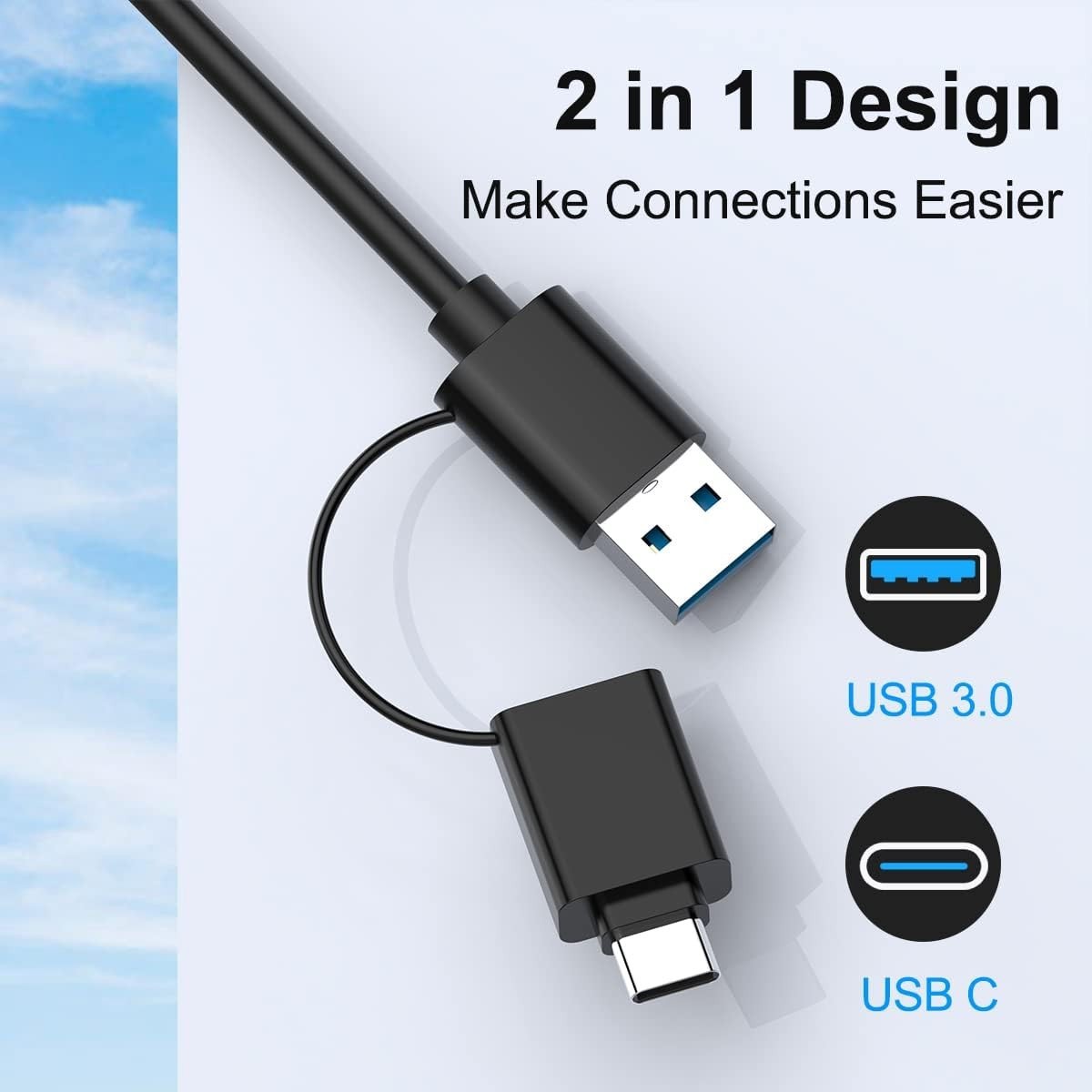 7 in 1 High Speed USB 3.0 USB C Memory Card Reader Adapter for Micro SD TF CF XD