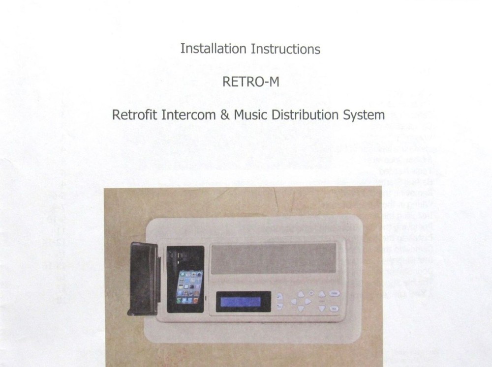 Installation Instruction IntraSonic RETRO Home AM/FM Intercom System