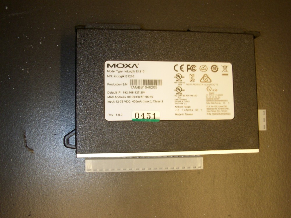 MOXA ioLogik E1210 Ethernet Remote Input with 2-port Ethernet Switch