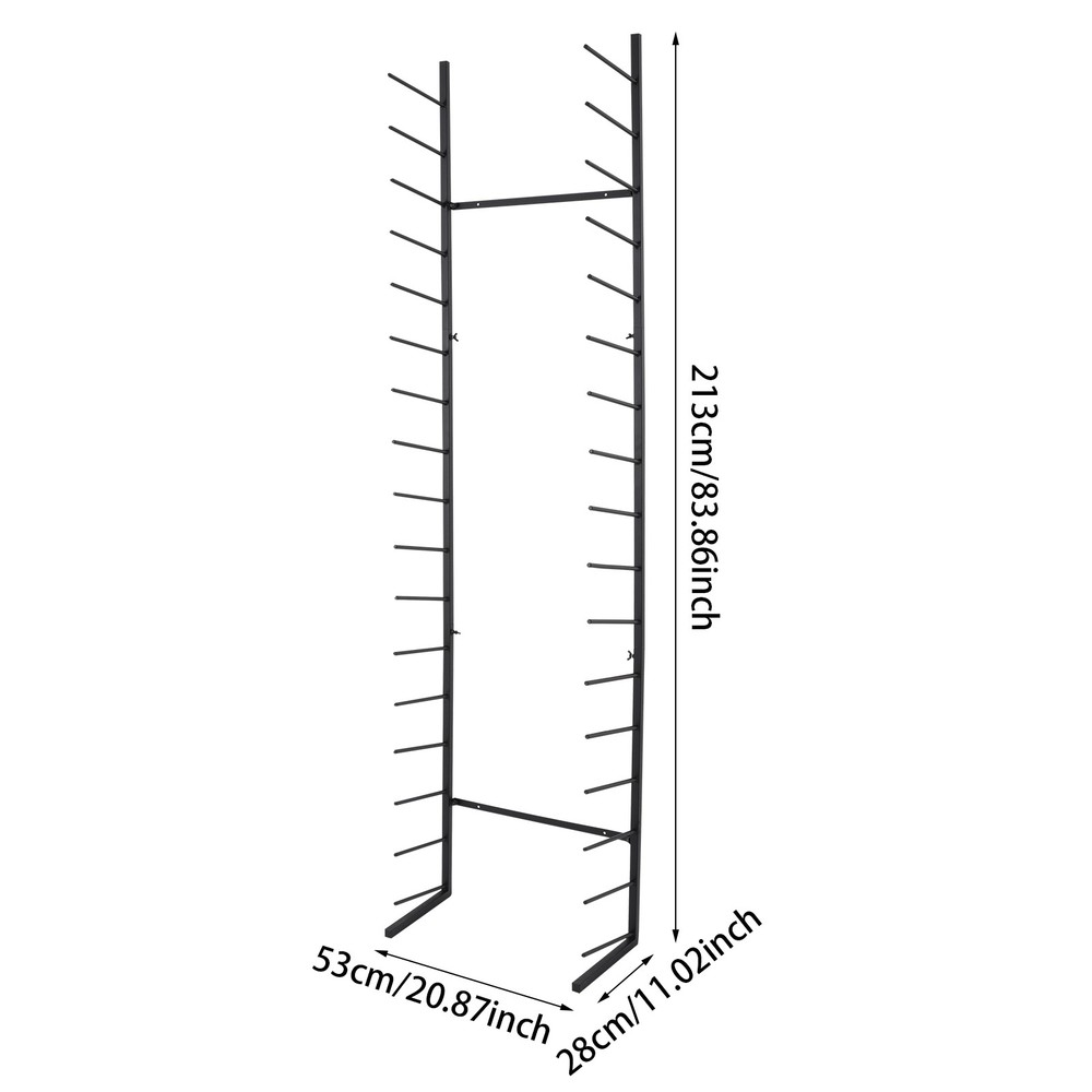 17-Tier Wall Mounted Blueprint Storage Rack for Organized Creative Workspaces