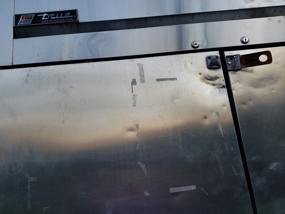 True Three Section Solid Door Reach-In Refrigerator