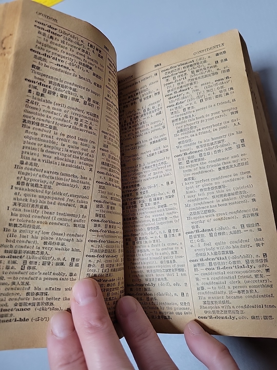 Antique 1929English- Chinese Dictionary with Illustrative Examples Book