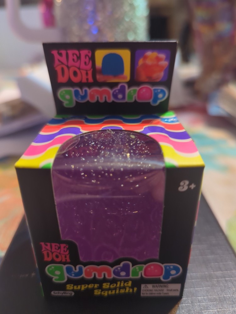 Nee Doh Gumdrop Purple Super Solid Squish Needoh Gum Drop * RARE!