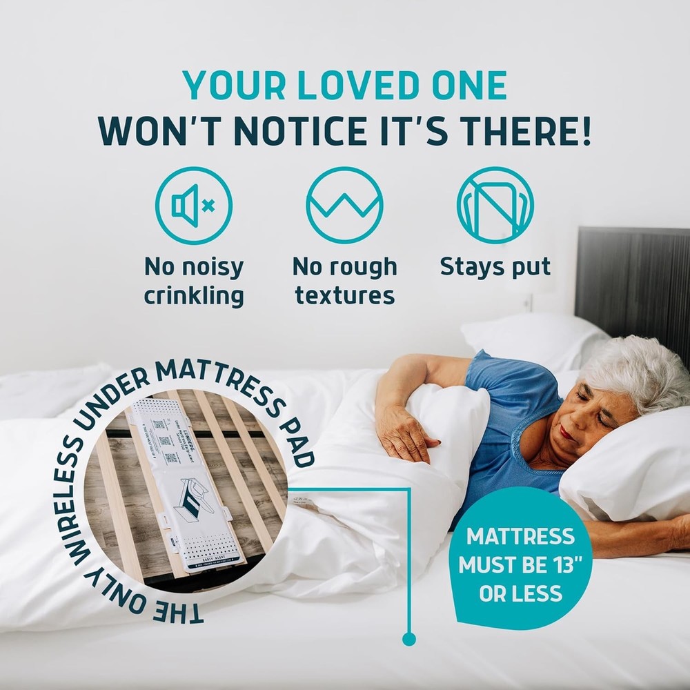 Under Mattress Bed Alarm Wireless Sensor Pad Fall Prevention Elderly