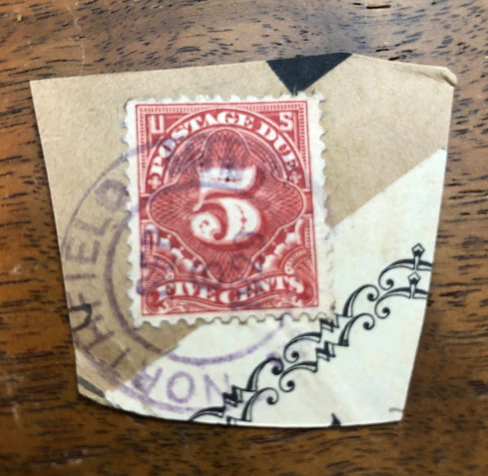 US Postage Due 5 Cents on Piece used