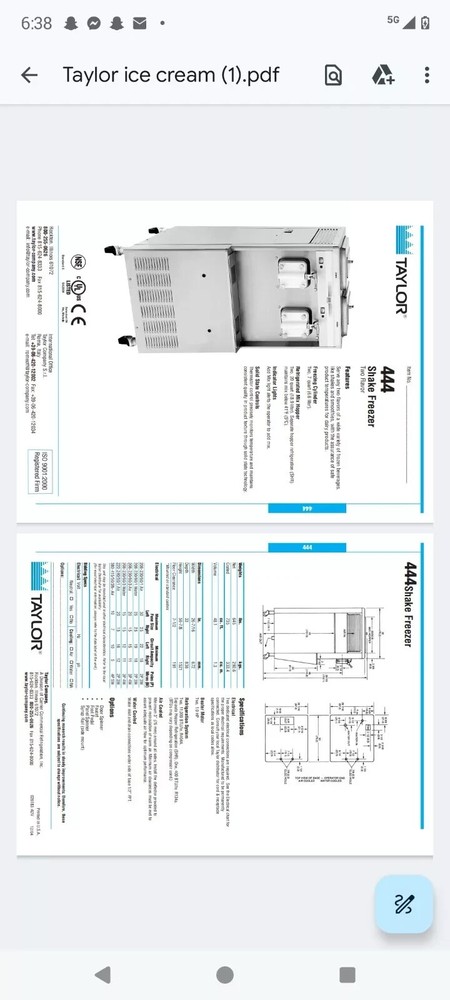 1985 TAYLOR MILKSHAKE / SOFT SERVE MACHINE