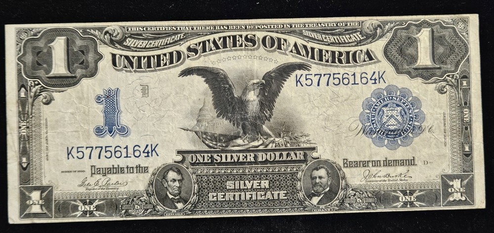 1899 Silver Certificate Note Black Eagle Large $1 Bill