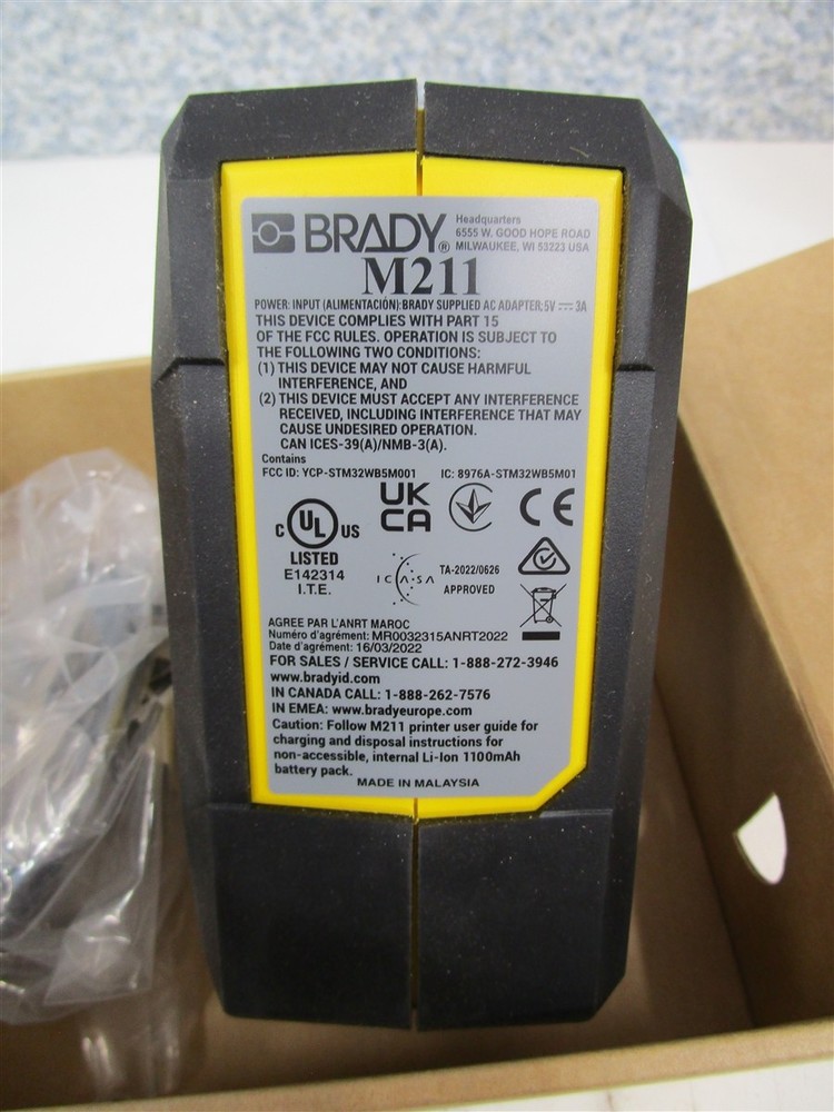 BRADY 170380 M211 Label Printer w/ Bluetooth NEW