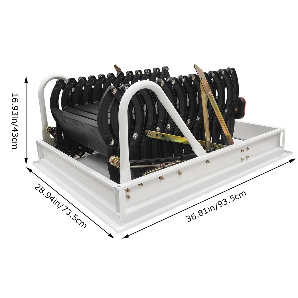 Attic Ceiling Ladder 10 ft Ceiling Mounted Folding Stairs Pull Down Ladder Black