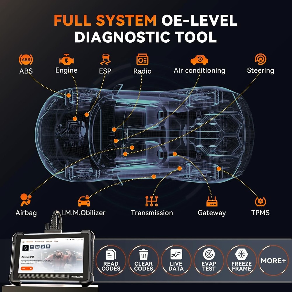ThinkScan 672 Full Diagnostic Tool Bidirectional Scanner CAN FD IMMO TPMS Reset