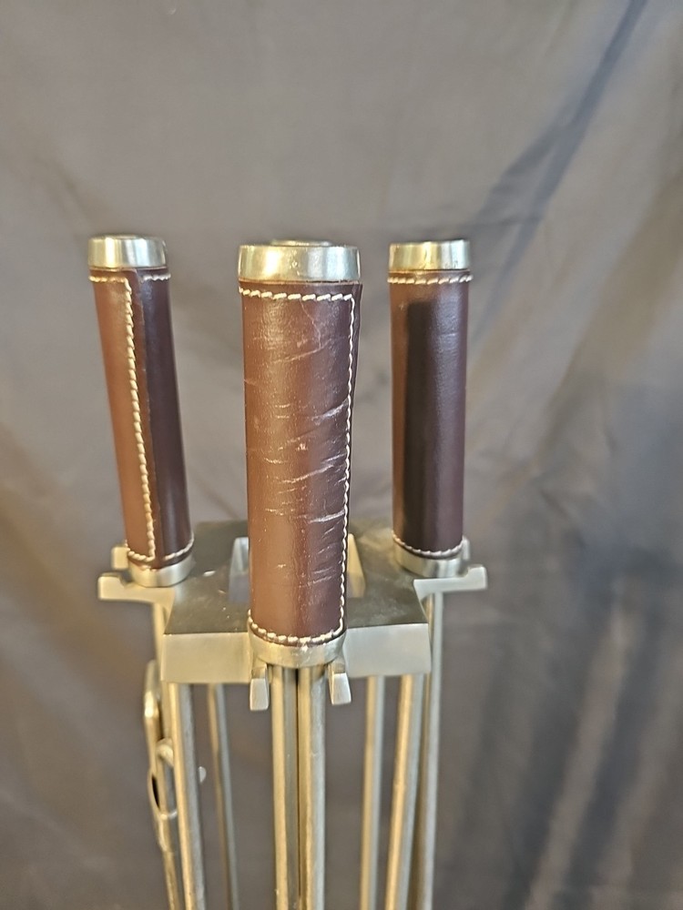 VTG Fireplace Tool Set Chrome 4pc. Heavy Set