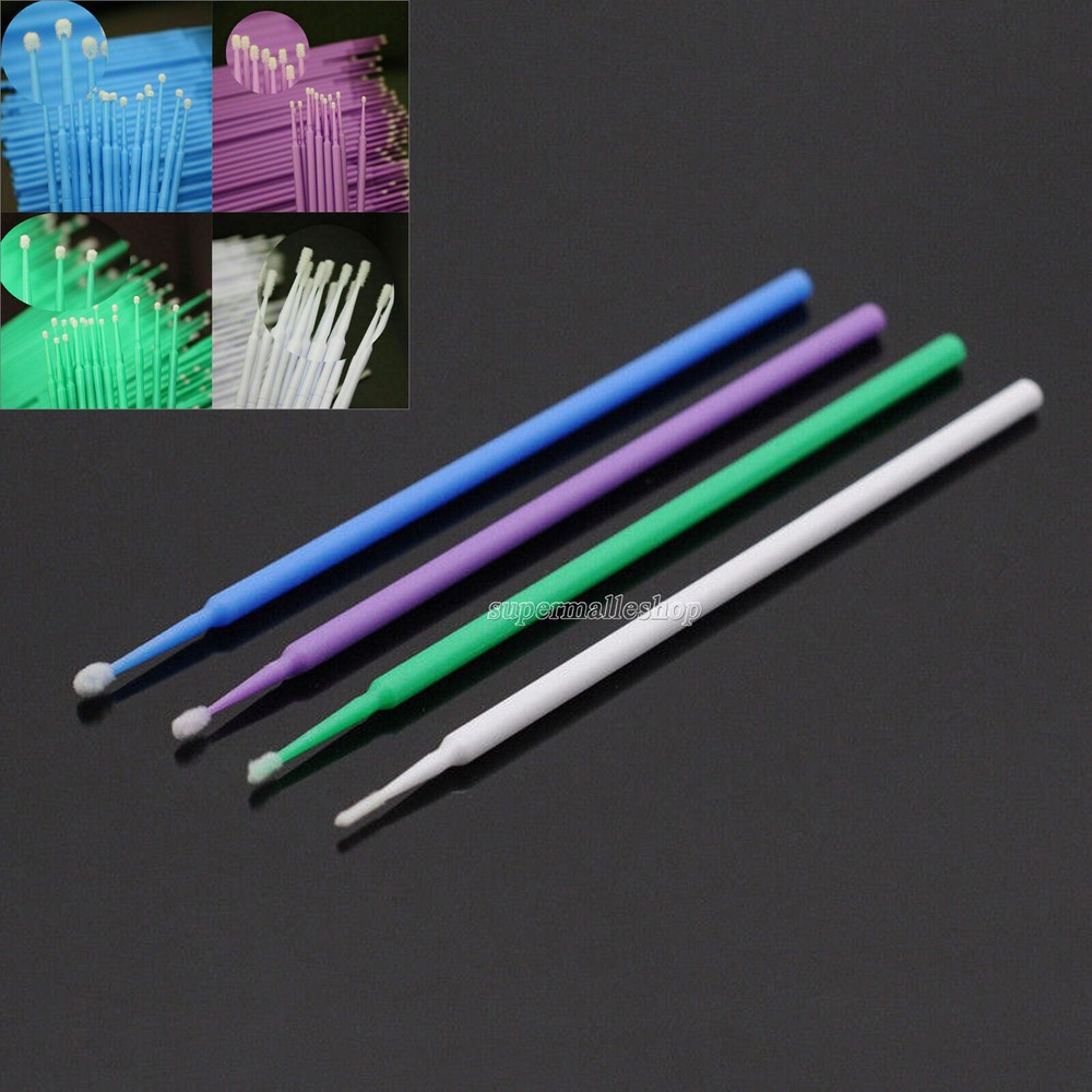 100×Dental Microbrush Disposable Bendable Applicators Tips Micro Brush Cleaning