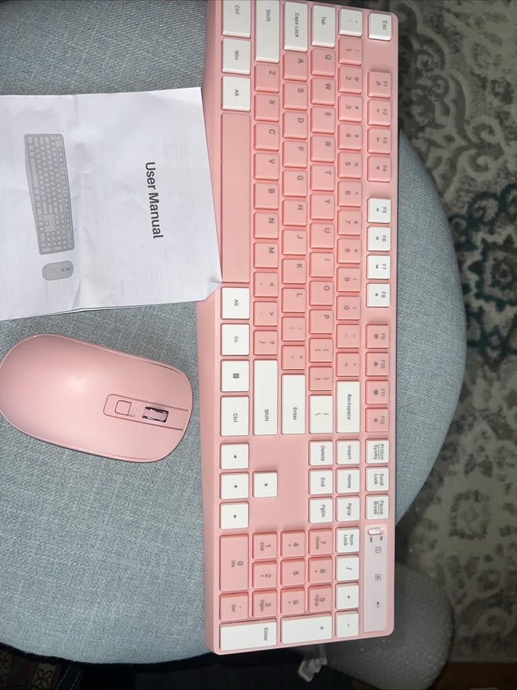 Pink Wireless Keyboard And Mouse Combo - New Without Box