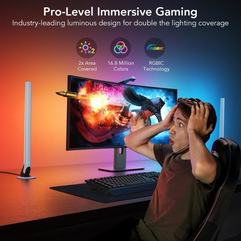 Govee DreamView G1S Pro Indoor LED Gaming Lights with Light Bar and Camera New