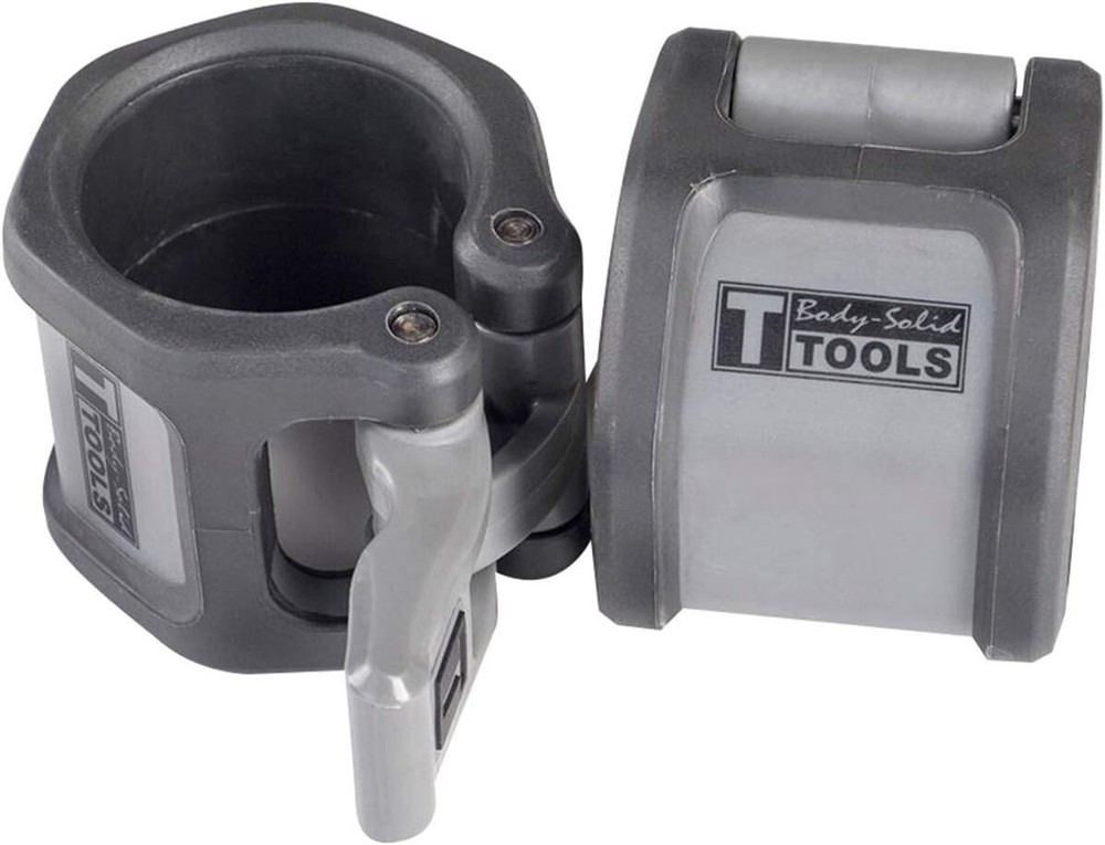 Body-Solid Tools Lock Jaw Hex Collars - Quick-Locking Latch Barbell Clamps