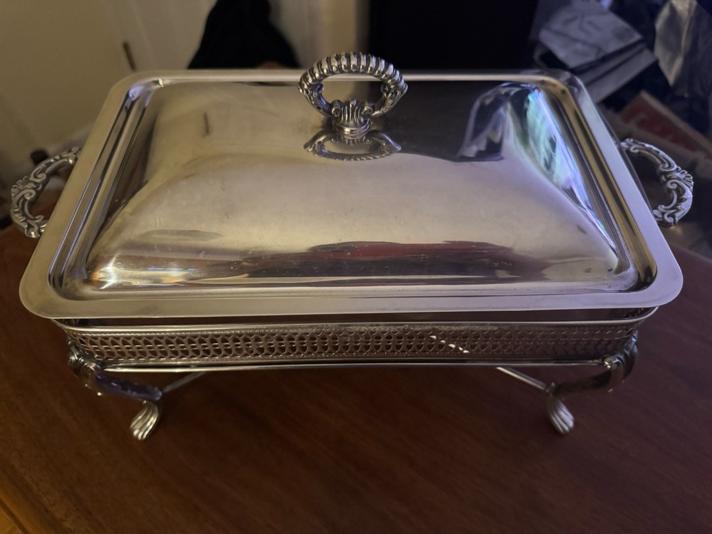 Vintage Pyrex Silver Plated Casserole Baking Covered Serving Dish