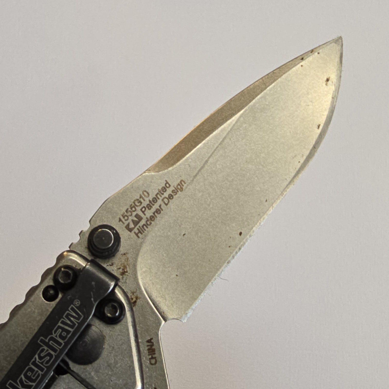 KERSHAW CRYO HINDERER PLAIN EDGE ASSISTED OPEN FOLDING KNIFE G10 HANDLE 1555G10