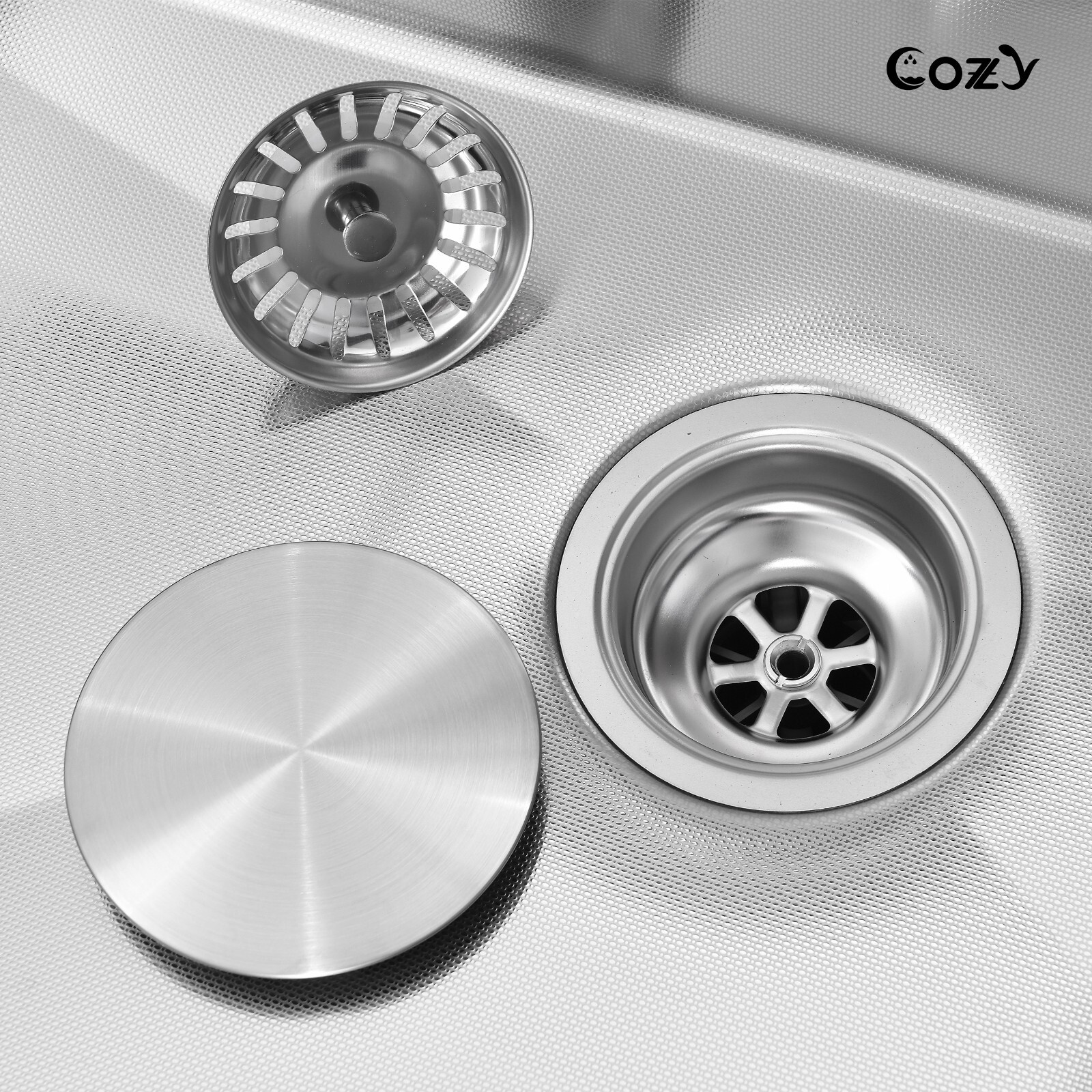 Cozy 33x22" Multifunctional Overmount Kitchen Sink Faucet Combo Brush Nickel