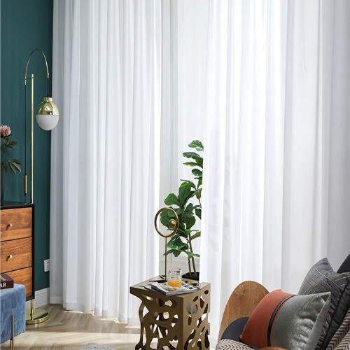 Solid White Tulle Luxurious Chiffon Sheer Window Curtains Drapes Decoration