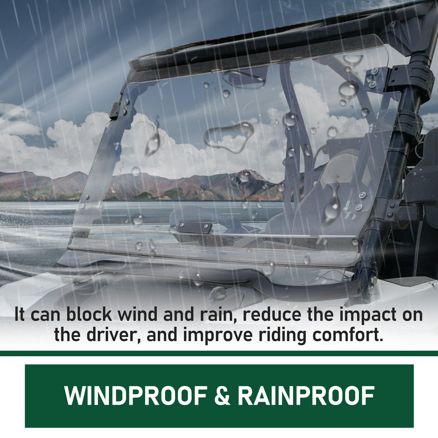 For 14-18 Polaris RZR 900/ XP 1000/ XP 4 1000 Scratch Resistant Flip Windshield