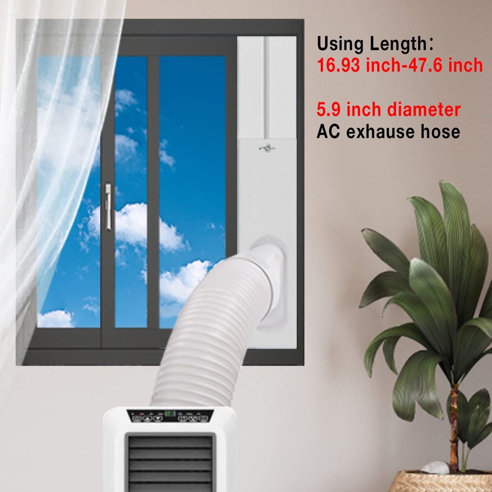 Air Conditioner Window Vent Kit Universal Adjustable Window Kit with 5.9â€ D...