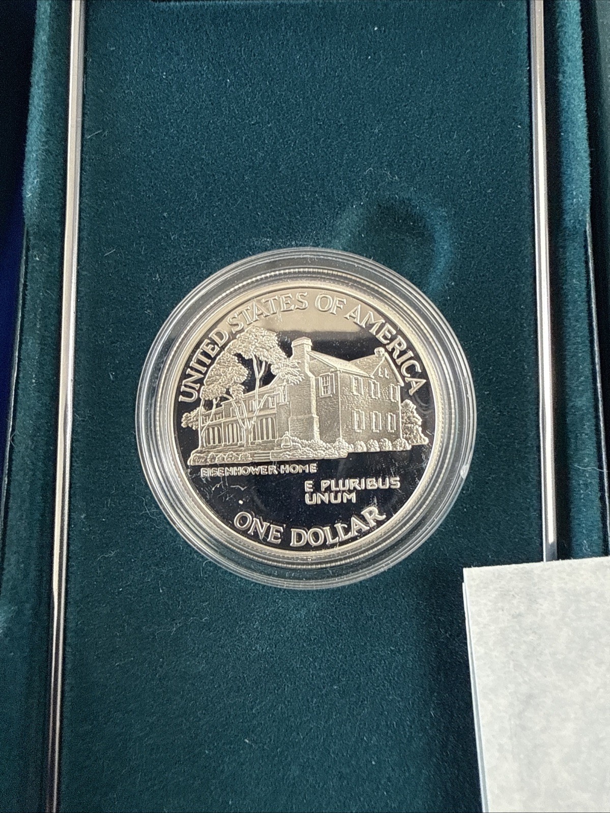 1990 EISENHOWER CENTENNIAL PROOF SILVER DOLLAR WITH OGP + COA