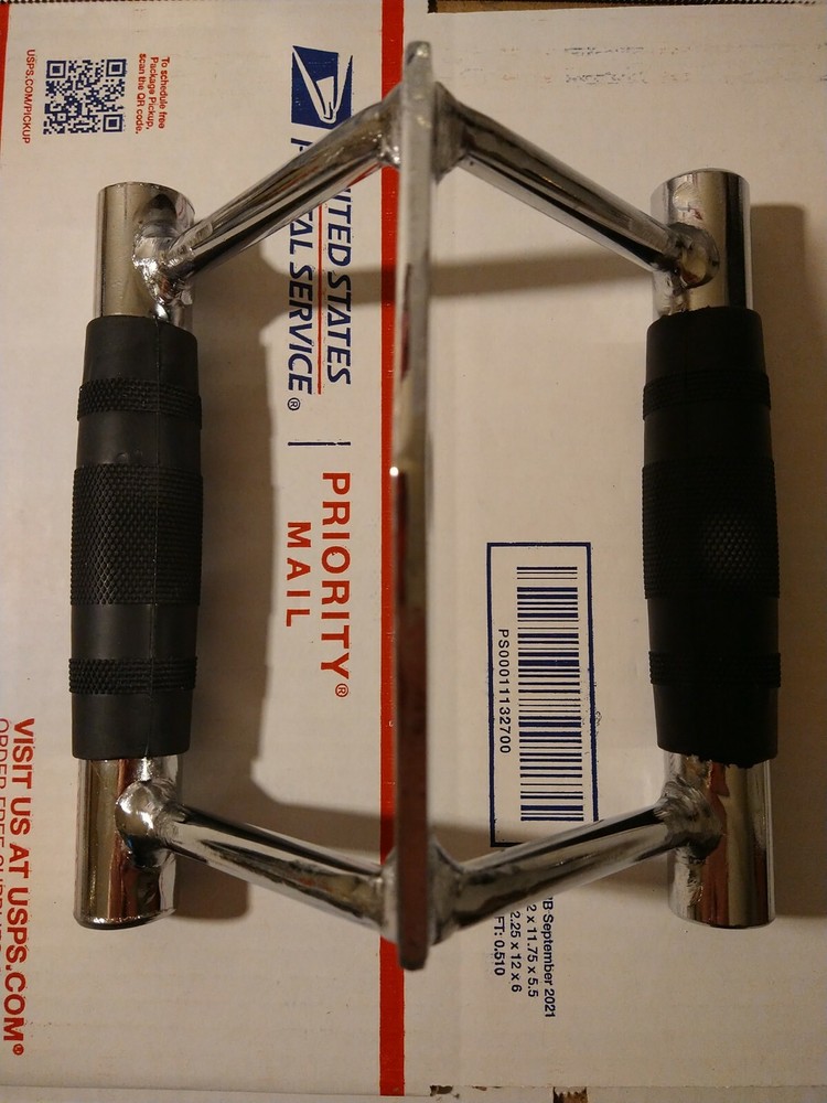 RUBBER Grip LAT Pulldown Cable Machine Attachment Double D V Handle Back Row Bar