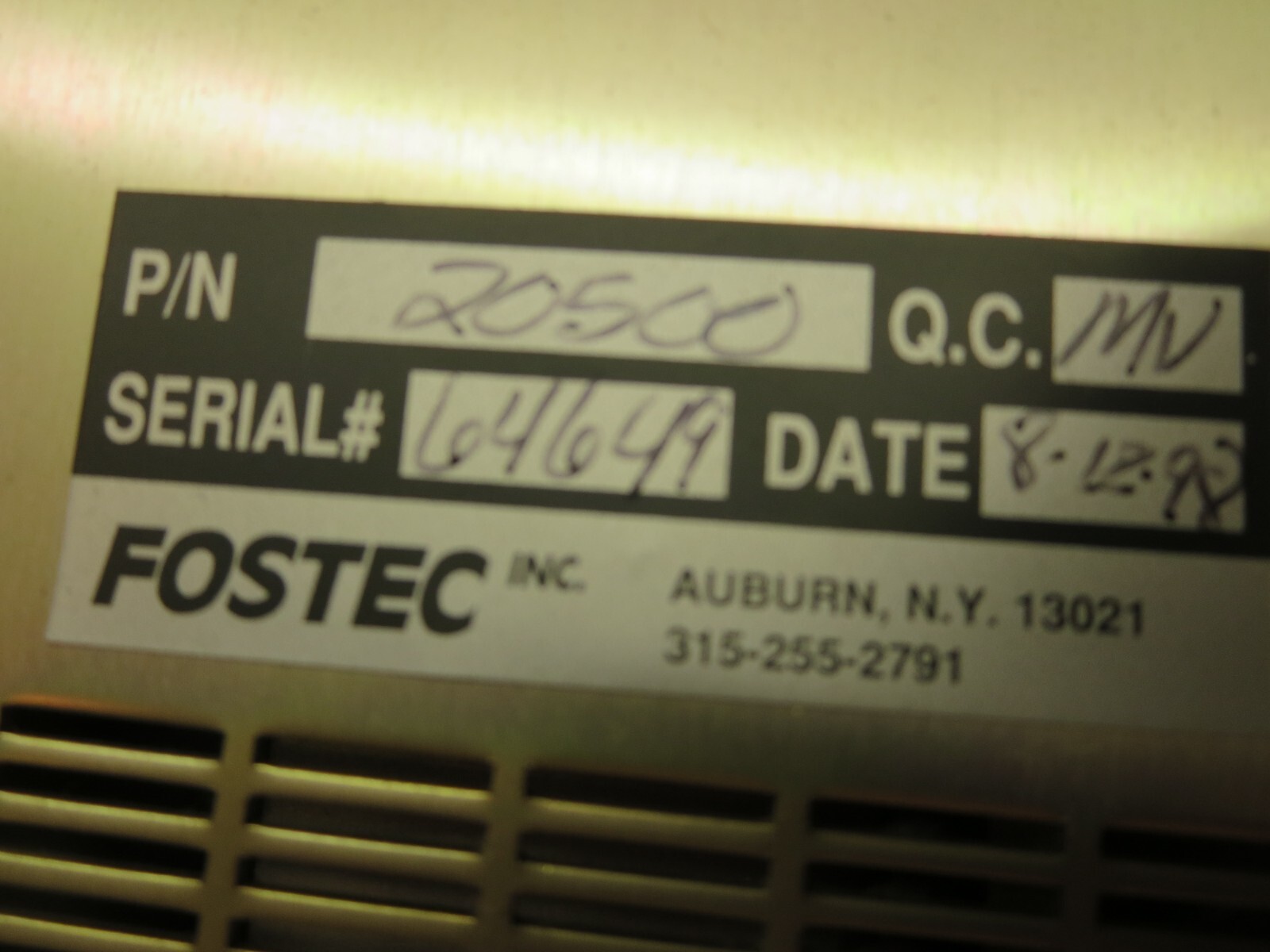 Fostec Ace, 20500, Illuminator Light Source, With Fiber Optic Cable, Powers On