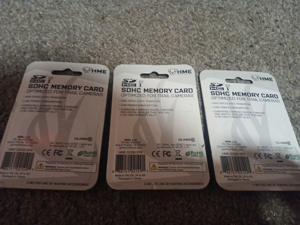 (3 Pack) HME 32GB SDHC Memory Card for Trail Cameras Optimized (3 Boxes Total)
