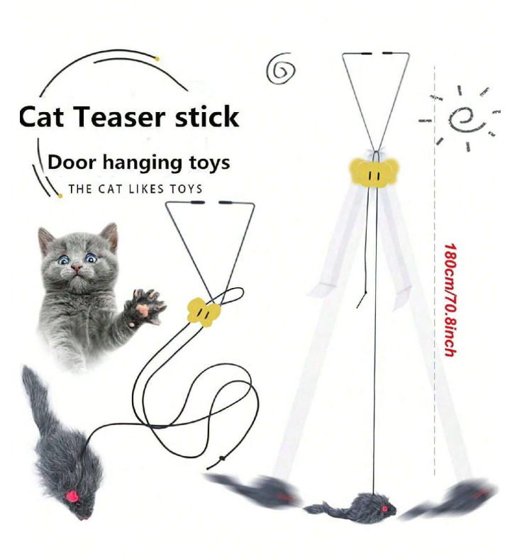 1pcs Adjustable Hanging Cat Toy - Interactive Teaser for Playful Fun US STOCK