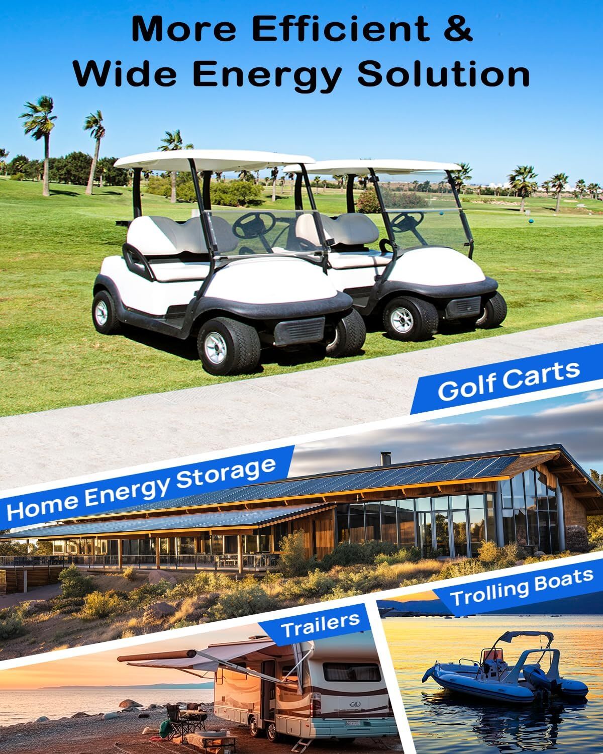 36V 100Ah Lithium Golf Cart Battery with 25A Charger Golf Cart Trolling Motor RV