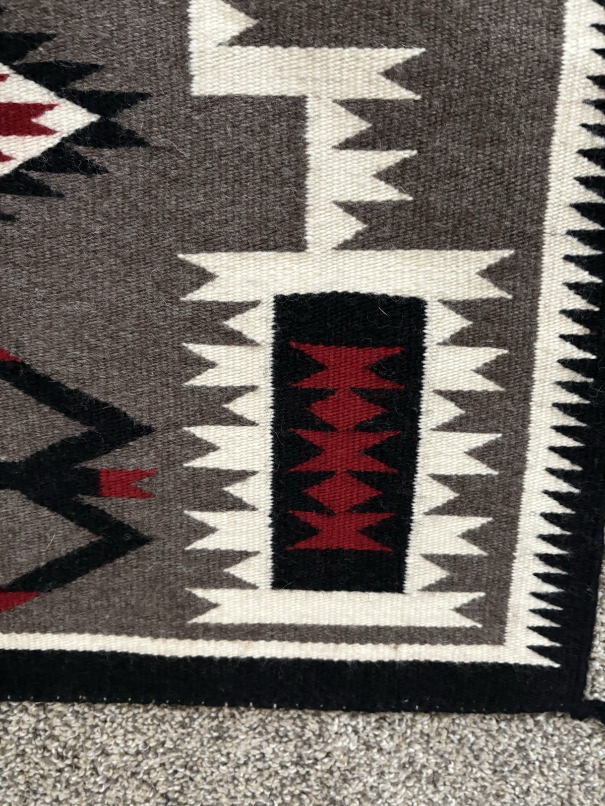 Vintage Navajo Rug Native American Indian Teec Nos Pos Storm pattern 38" X 25"