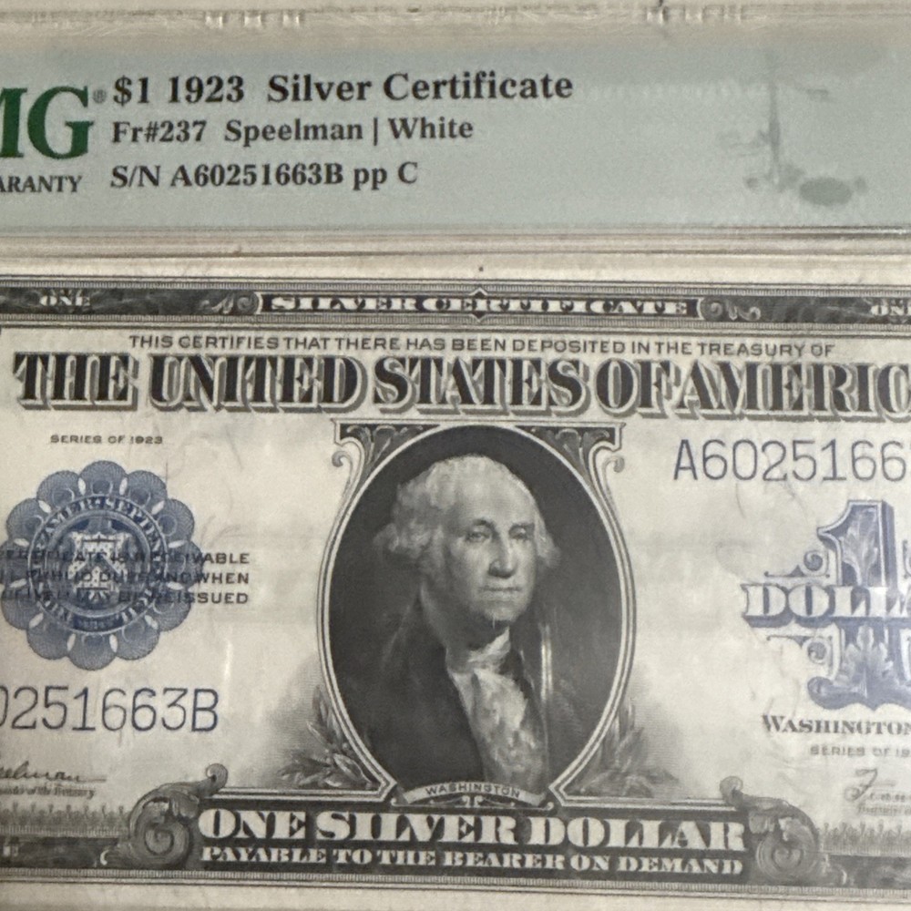 1923 $1 Silver Certificate PMG 53 FR-237 S/N A60251663B Large Bill