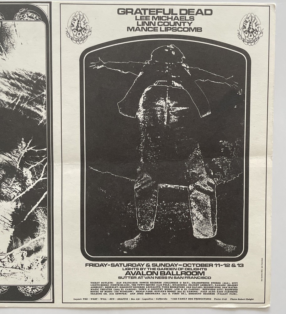 1968 Velvet Underground, Grateful Dead, FD-141 , Double Handbill