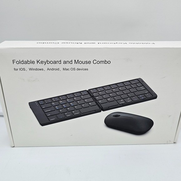 Foldable Wireless Keyboard & Mouse Combo – USB-C Rechargeable – New in Box