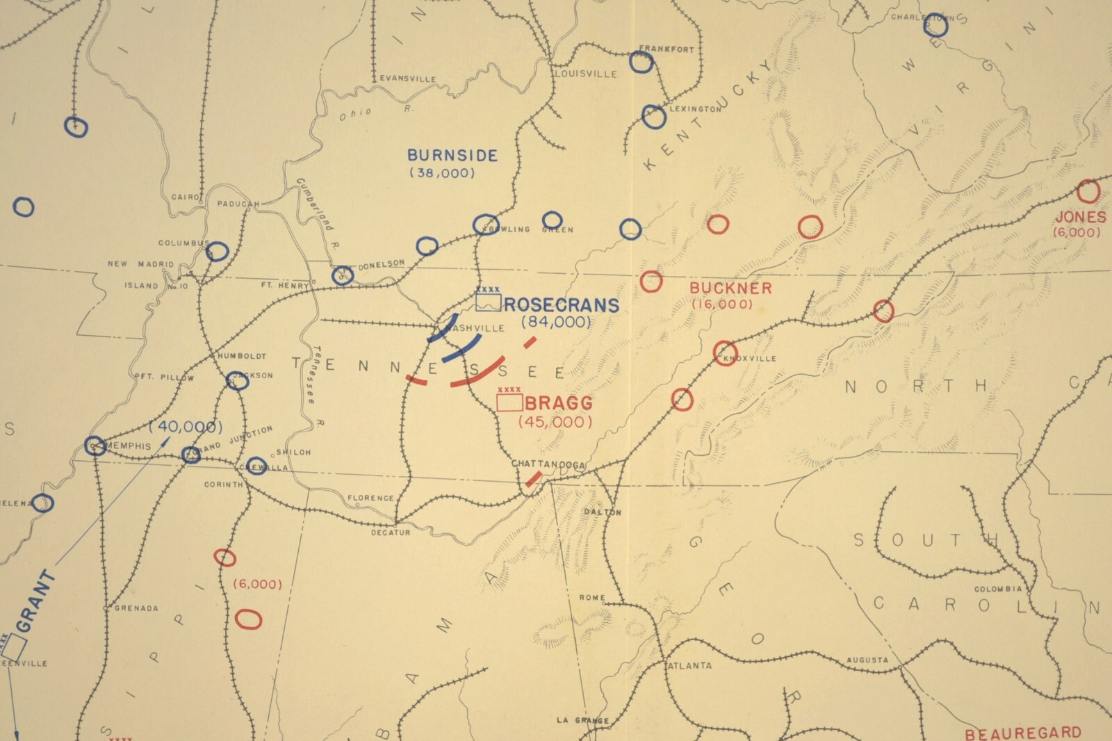 Overview Civil War Battlefield Map Army Positions Generals Situation June 1 1863
