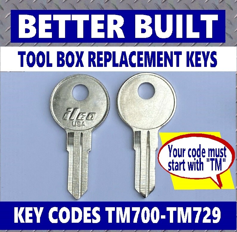 Better Built Toolbox Keys Tool Box Spare Replacement Key Cut to Code TM700-TM729